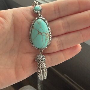 Lucky Brand Turquoise and Silver Pendant Necklace